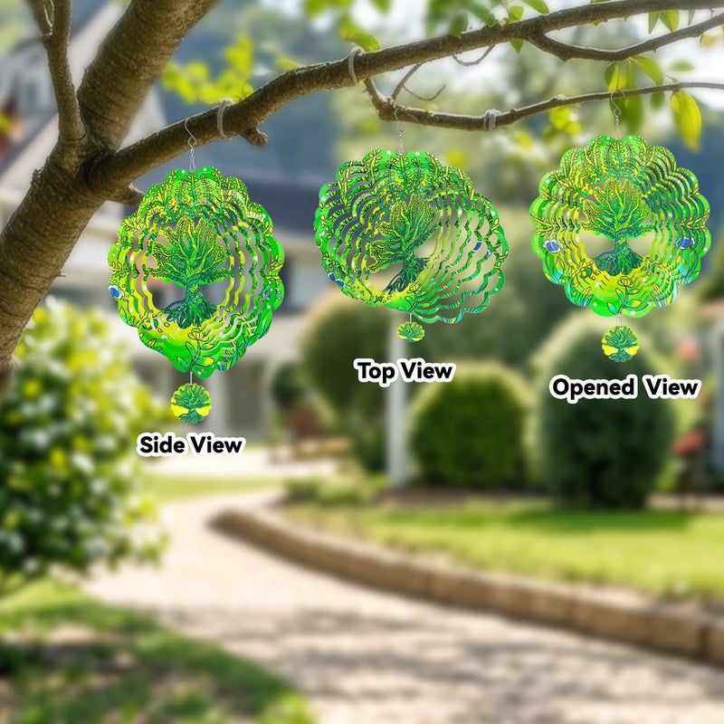 Katinyos Wind Spinners,12 inch Tree of Life with 360° Swivel Hook for Yard and Garden, Bird Wind Catcher, Metal Wind Spinners Outdoor for Lawn Hanging Crafts Decor Kinetic Yard Art Ornament Gifts - Image 5